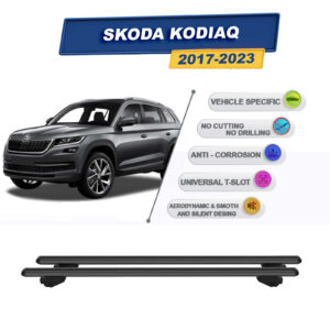 Skoda Kodiaq SUV 2017-2023 ile Uyumlu Ara Atkı Taşıyıcı Tavan Barı 2 adet Siyah