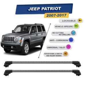 Jeep Patriot 2007-2017 ile Uyumlu Kilitlenebilir Ara Atkı - Portbagaj Taşıma Barları 2li Set Gri