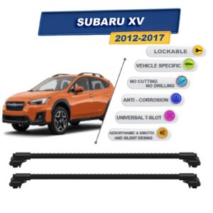 Subaru Xv 2012-2017 ile Uyumlu Kilitlenebilir Ara Atkı - Portbagaj Taşıma Barları 2li Set Siyah