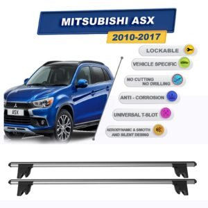 Mitsubishi ASX 2010-2017 (entegre tavan çıtalı araçlar) ile Uyumlu Kilitlenebilir Ara Atkı Taşıyıcı Tavan Barı 2 adet Gri