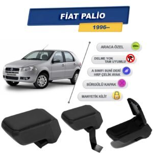 Fiat Palio 1996 Sonrası İçin Çelik Ayaklı Kolçak, Kol Dayama - A+ Kalite Abs Malzeme (Siyah)