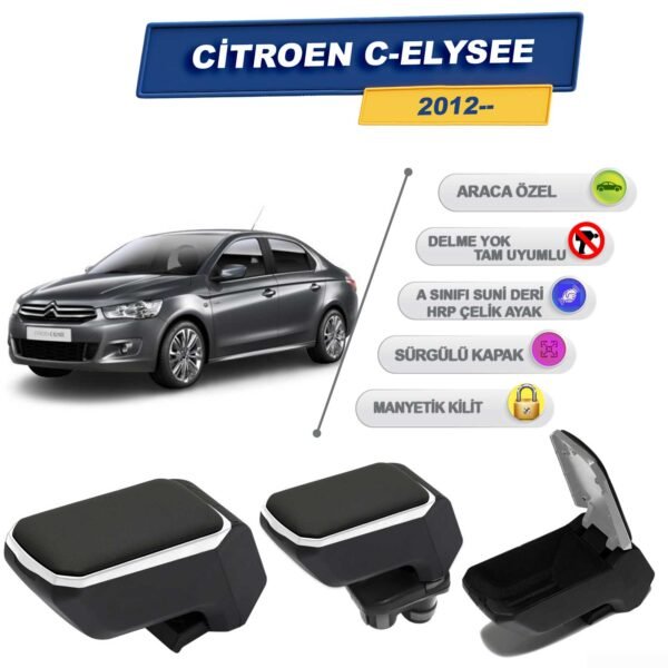 Citroen C-Elysee 2012 Sonrası İçin Geçmeli Kolçak, Kol Dayama - A+ Kalite