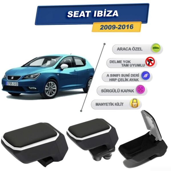 Seat Ibiza 2009-2016 İçin Geçmeli Kolçak, Kol Dayama - A+ Kalite