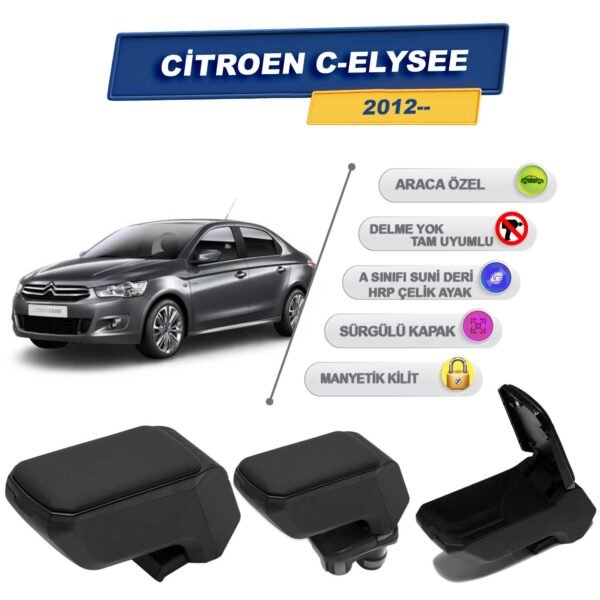 Citroen C-Elysee 2012 Sonrası İçin Geçmeli Kolçak, Kol Dayama - A+ Kalite