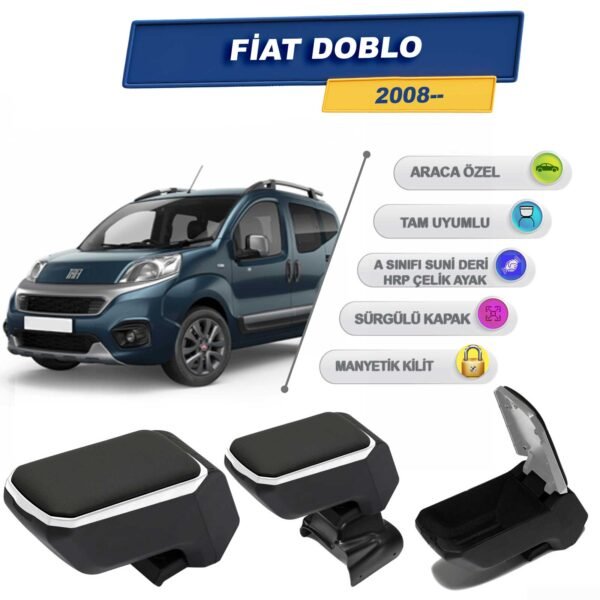 Fiat Fiorino 2008 Sonrasıiçin Vidalı Kolçak, Kol Dayama - A+ Kalite Abs Malzeme (Gri)