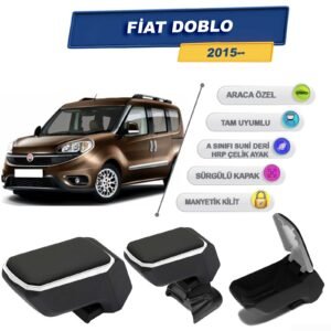 Fiat Doblo 2015 Sonrasıiçin Vidalı Kolçak, Kol Dayama - A+ Kalite Abs Malzeme (Gri)