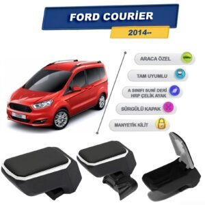 Ford Courier 2014 Sonrası için Vidalı Kolçak, Kol Dayama - A+ Kalite Abs Malzeme (Gri)
