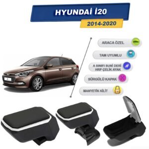 Hyundai İ20 2014-2020 İçin Vidalı Kolçak, Kol Dayama - A+ Kalite Abs Malzeme (Gri)