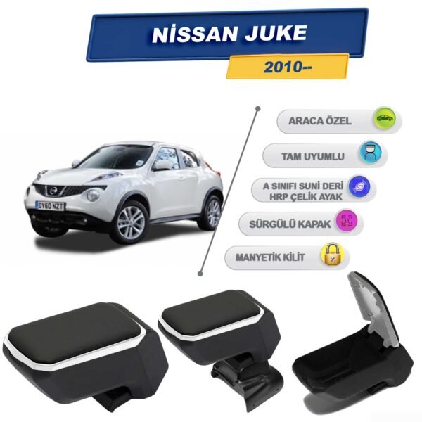 Nissan Juke 2010 Sonrasıiçin Vidalı Kolçak, Kol Dayama - A+ Kalite Abs Malzeme (Gri)