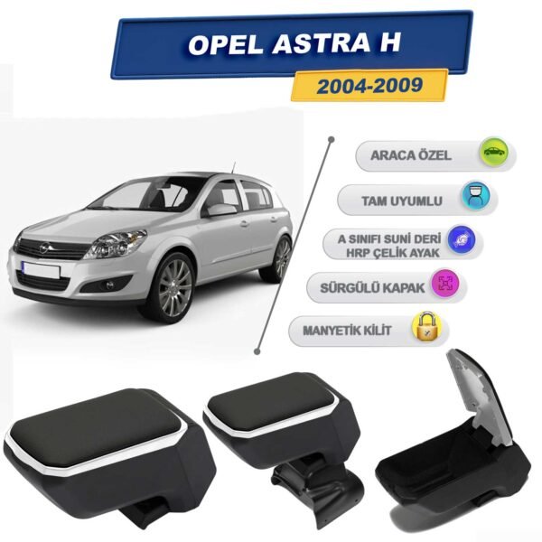 Opel Astra H 2004-2009 İçin Vidalı Kolçak, Kol Dayama - A+ Kalite Abs Malzeme (Gri)