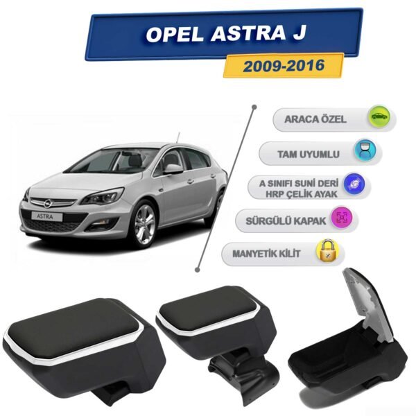 Opel Astra J 2009-2016 İçin Vidalı Kolçak, Kol Dayama - A+ Kalite Abs Malzeme (Gri)