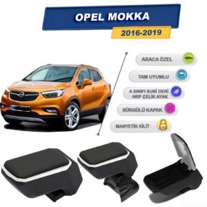 Opel Mokka 2016-2019 İçin Vidalı Kolçak, Kol Dayama - A+ Kalite Abs Malzeme (Gri)