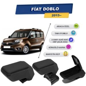Fiat Doblo 2015 Sonrasıiçin Vidalı Kolçak, Kol Dayama - A+ Kalite Abs Malzeme (Siyah)