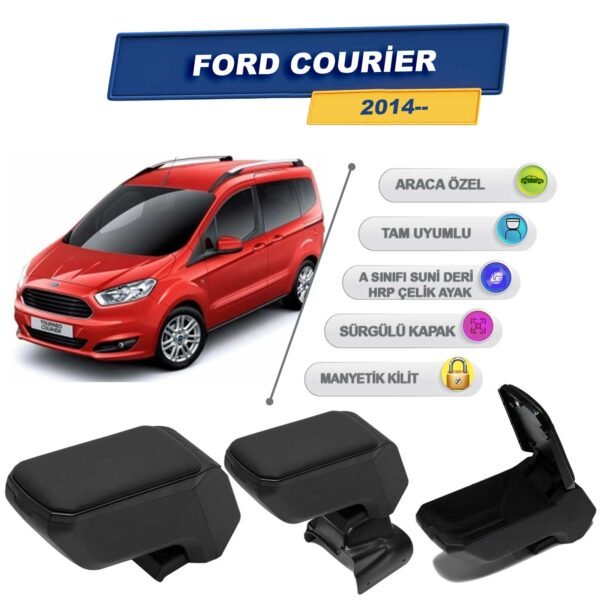 Ford Courier 2014 Sonrasıiçin Vidalı Kolçak, Kol Dayama - A+ Kalite Abs Malzeme (Siyah)