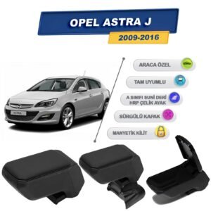 Opel Astra J 2009-2016 İçin Vidalı Kolçak, Kol Dayama - A+ Kalite Abs Malzeme (Siyah)