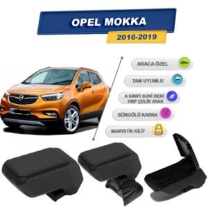 Opel Mokka 2016-2019 İçin Vidalı Kolçak, Kol Dayama - A+ Kalite Abs Malzeme (Siyah)