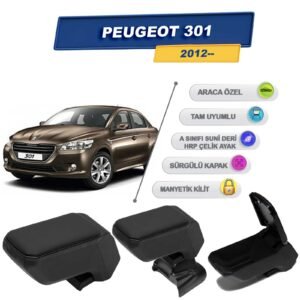 Peugeot 301 2012 Sonrası için Vidalı Kolçak, Kol Dayama - A+ Kalite Abs Malzeme (Siyah)